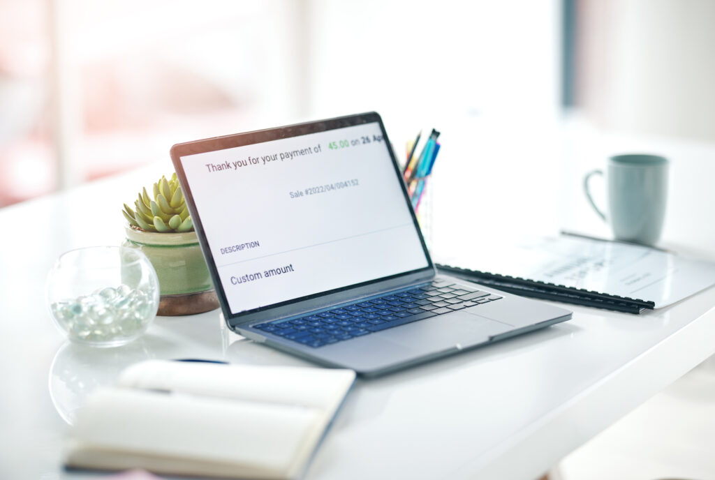 a laptop on a desk
